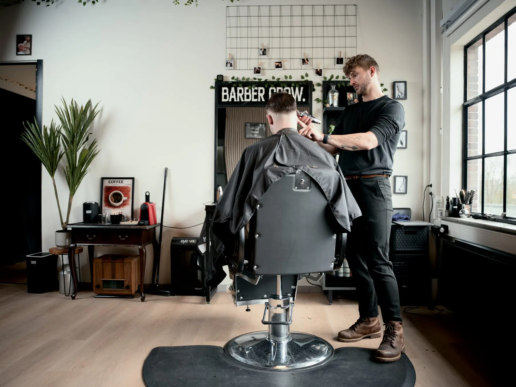De barbershop van Barber Crow in De Zeepfabriek, Nieuwegein